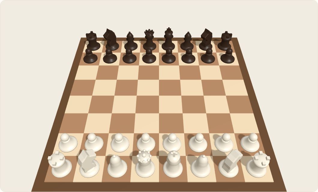 The 3D chess board of ZIBADISPLAY's chess game